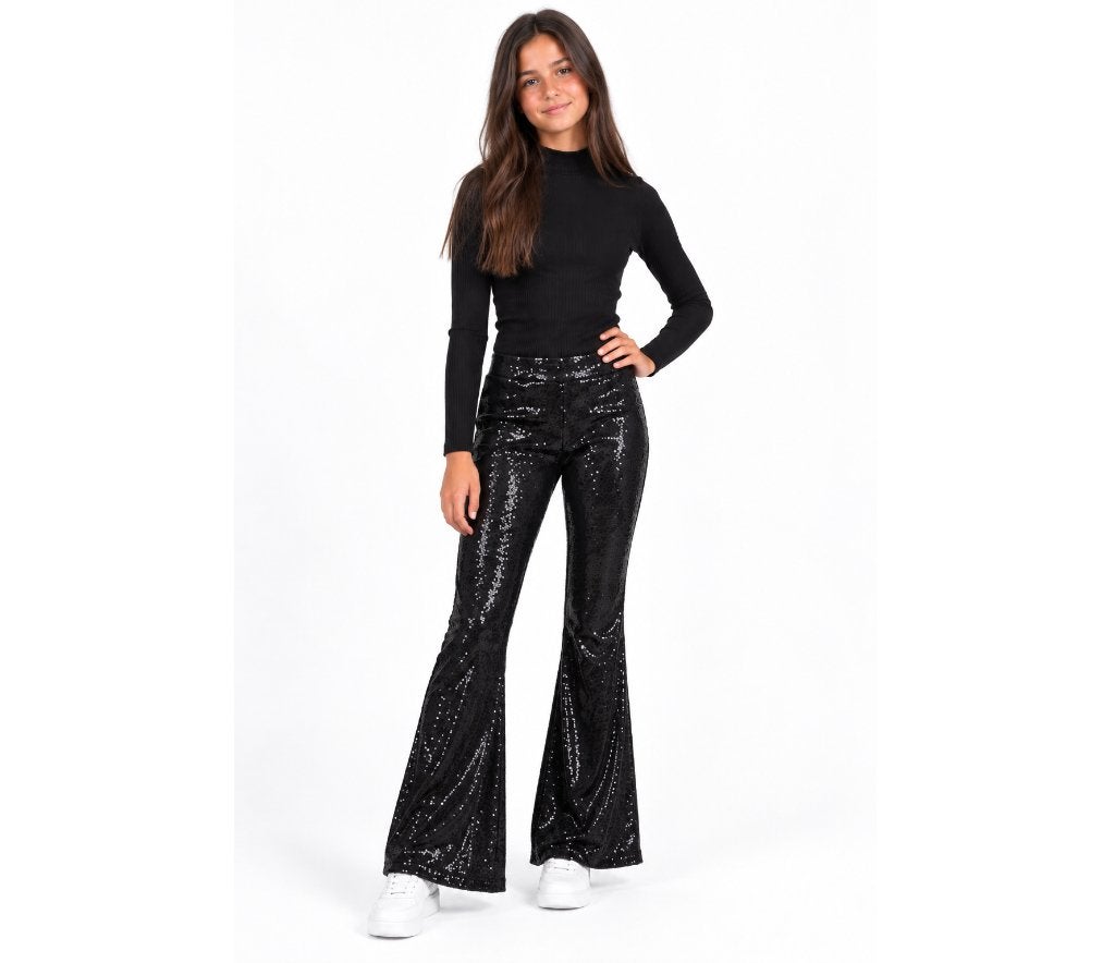 NEW H&M Pailleten Broek Flared Legging Paillettenbroek , 158, Broek, Meisje, H&M, Nieuw