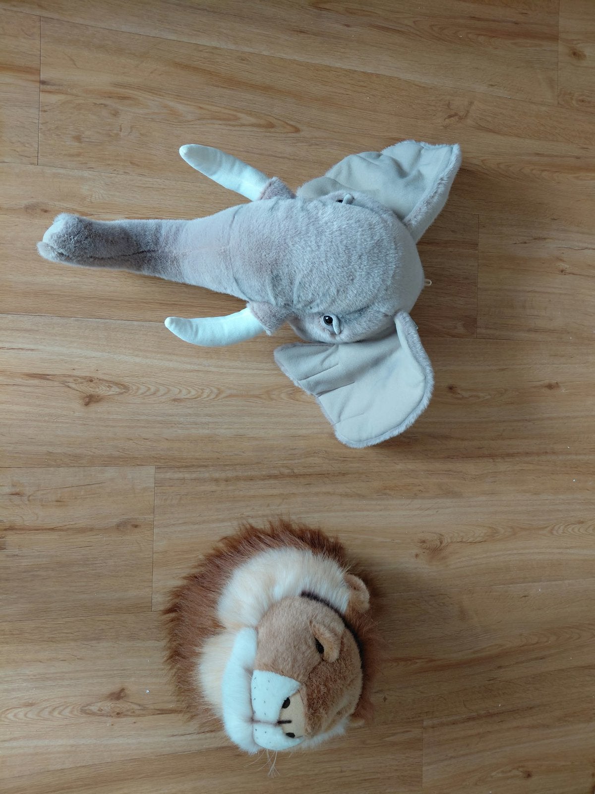 Dierenkoppen olifant en leeuw, Ophalen, Zo goed als nieuw, Wanddecoratie