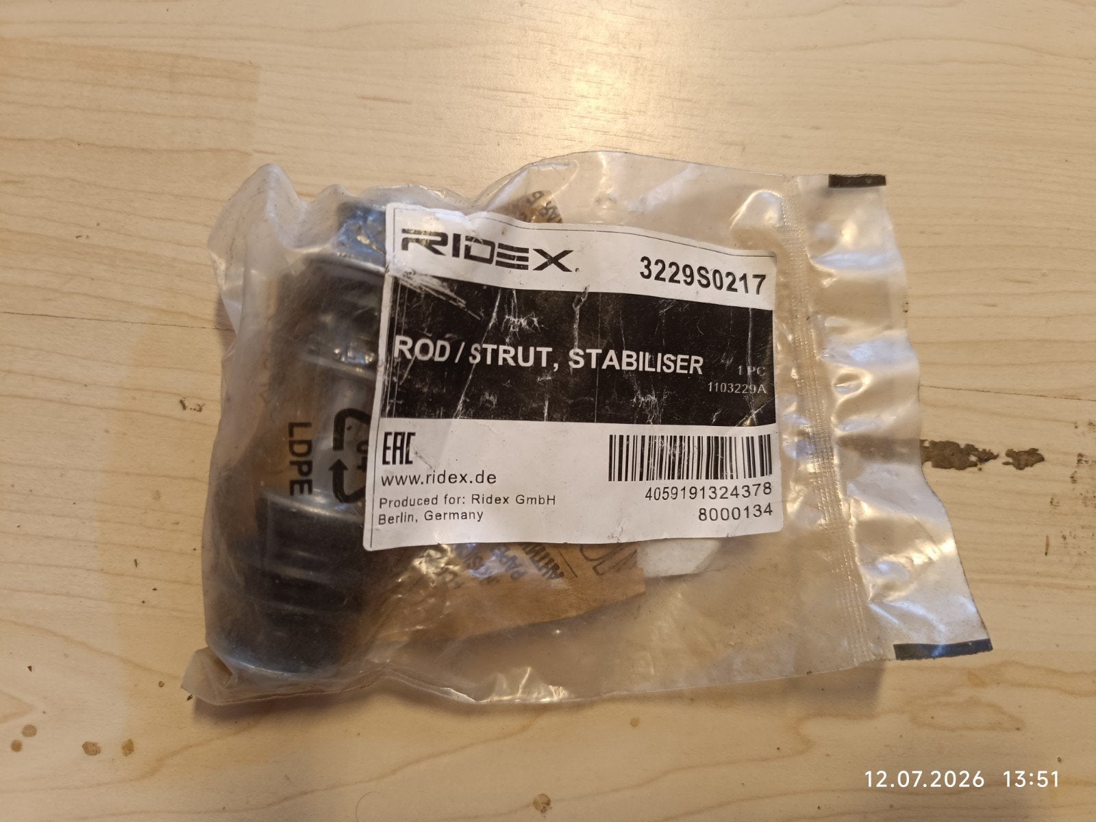 Rame/Stut, Stabilisator - RIDEX 3229S0217, Ophalen of Verzenden