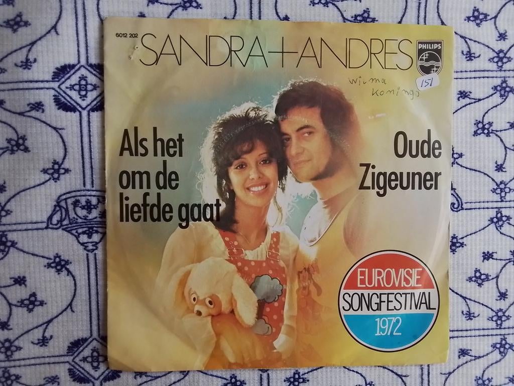 Sandra & Andres     Als het om de liefde gaat  Eurovisie '72, Ophalen of Verzenden, Zo goed als nieuw, Nederlandstalig, Single