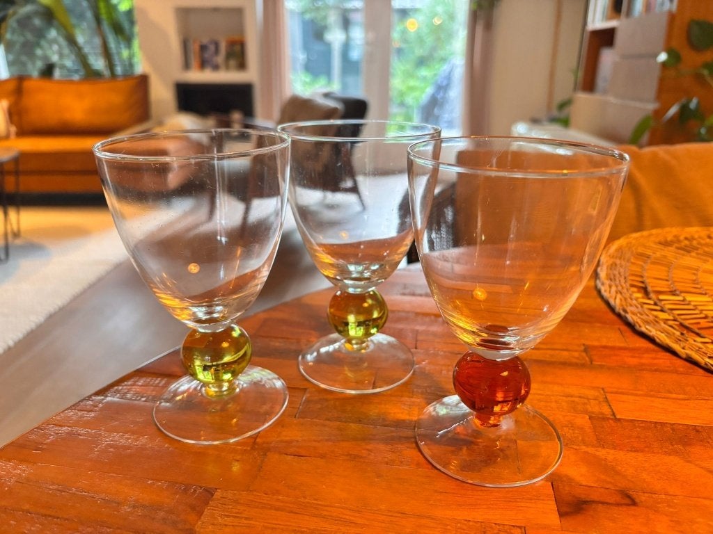 Vintage wijnglazen 3 stuks, Ophalen