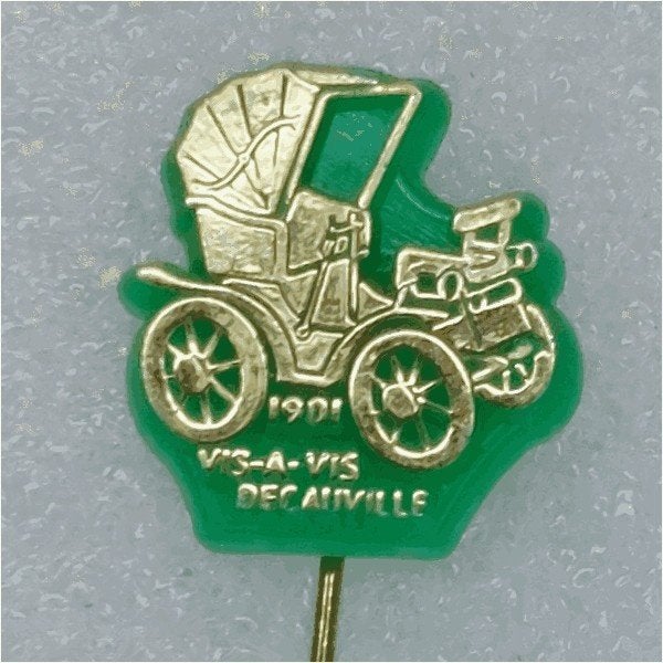 SP0953 Speldje Vis-a-vis Decauville 1901 groen, Verzamelen, Speldjes, Pins en Buttons, Ophalen of Verzenden, Gebruikt, Overige onderwerpen