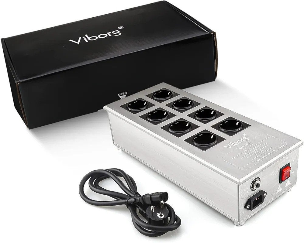 VIBORG VE-80 HIGH-END NETFILTER 8-SOCKETS 15A FULL BOXED, Ophalen of Verzenden, Zo goed als nieuw
