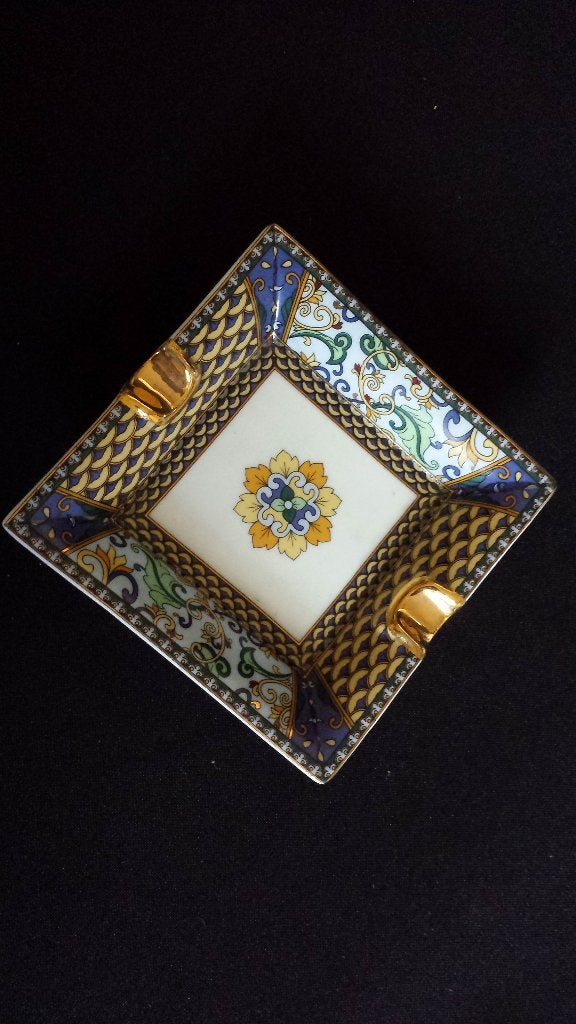 Exclusieve Porseleinen ASBAK <> VERSACE Stijl 10½ X 10½ cm., Ophalen of Verzenden, Zo goed als nieuw, Porselein, Overige typen