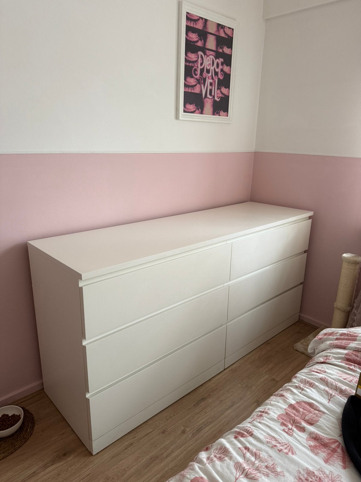 Witte Ikea Malm ladekast, Huis en Inrichting, Ophalen, 100 tot 150 cm, 5 laden of meer, Zo goed als nieuw