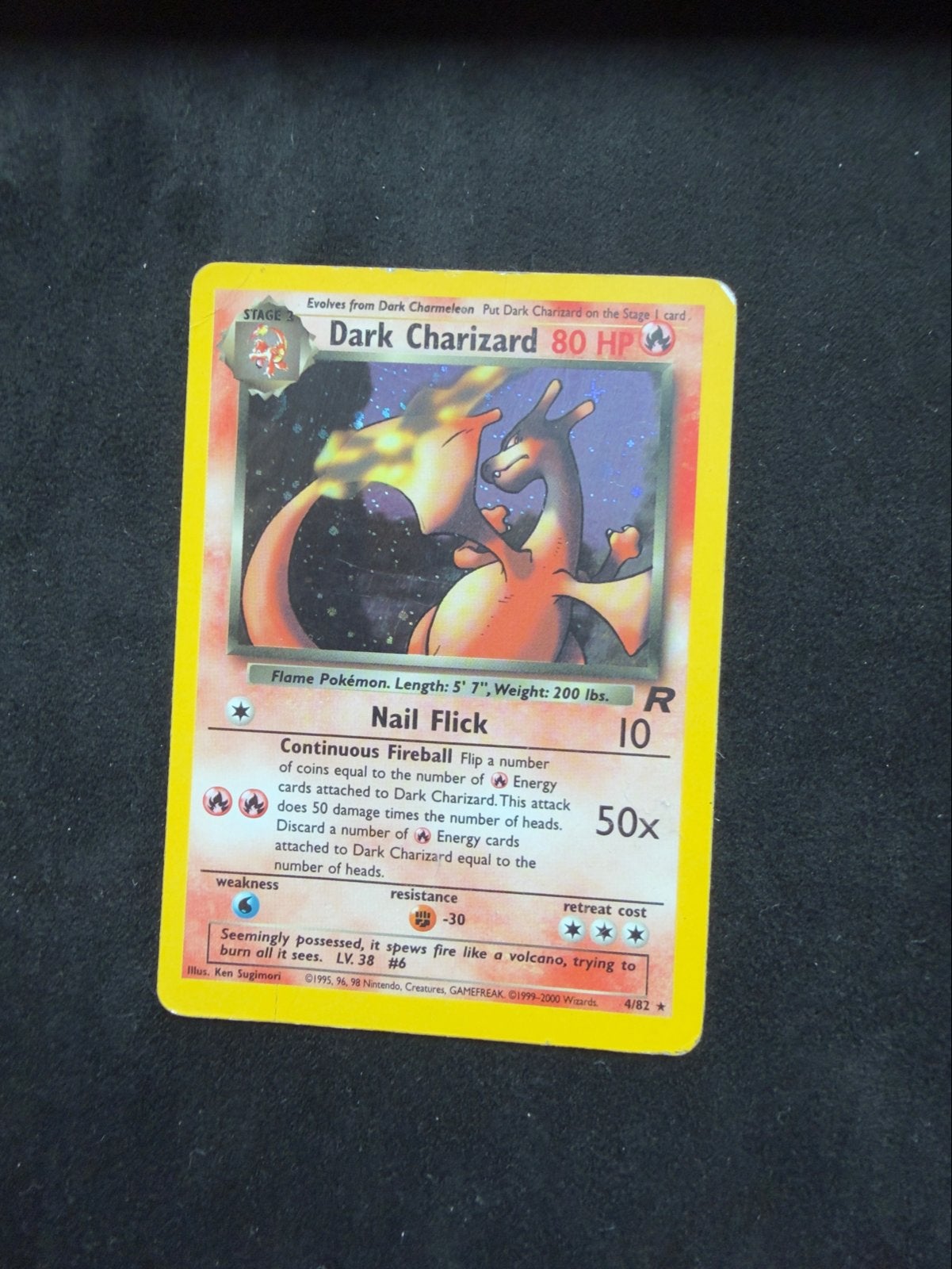 Dark Charizard Pokémon Kaart, Ophalen of Verzenden, Gebruikt, Losse kaart