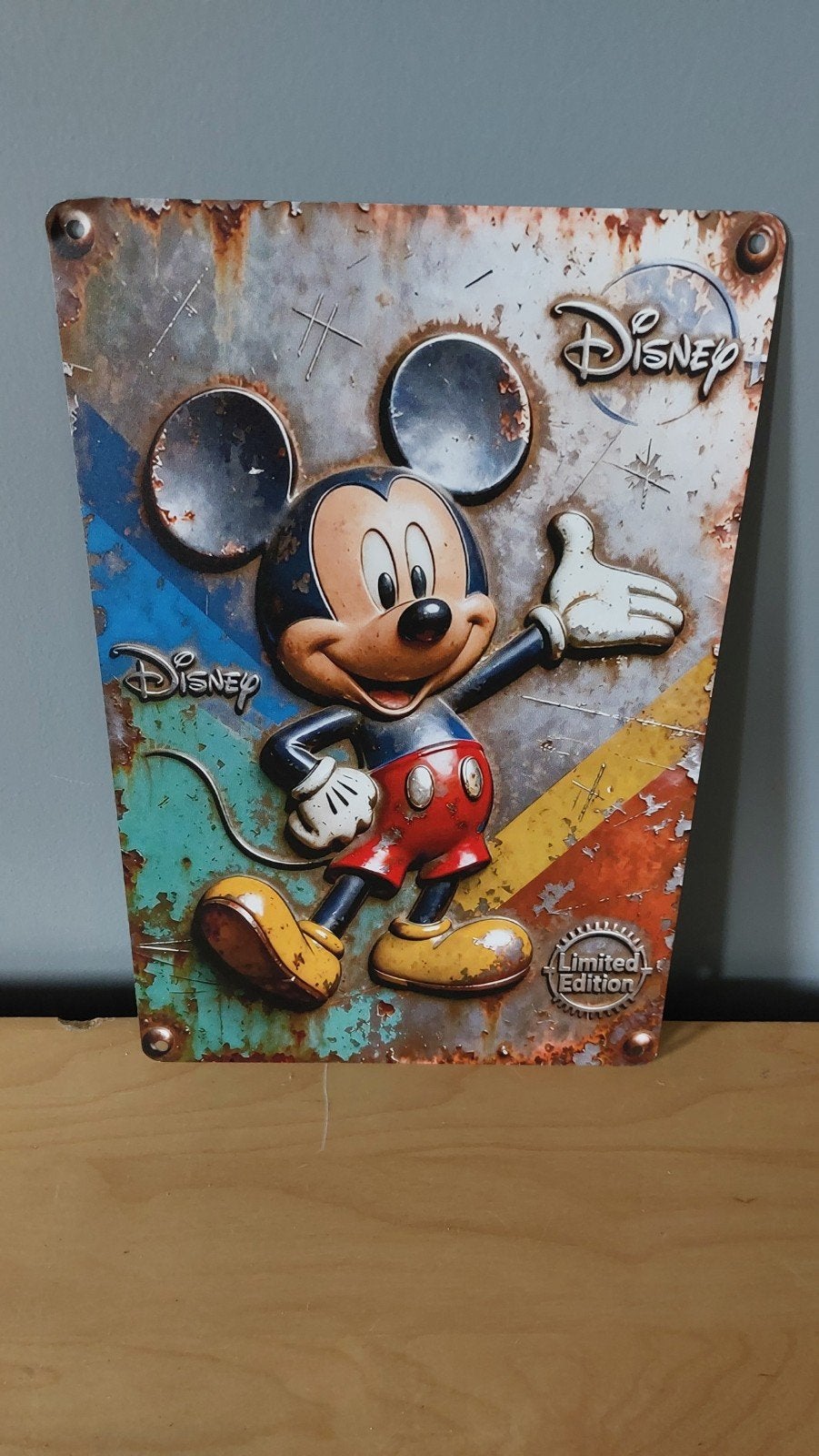 Disney Mickey Mouse Limited Edition Bord 20x30cm, Verzamelen, Ophalen of Verzenden, Mickey Mouse, Nieuw, Plaatje of Poster
