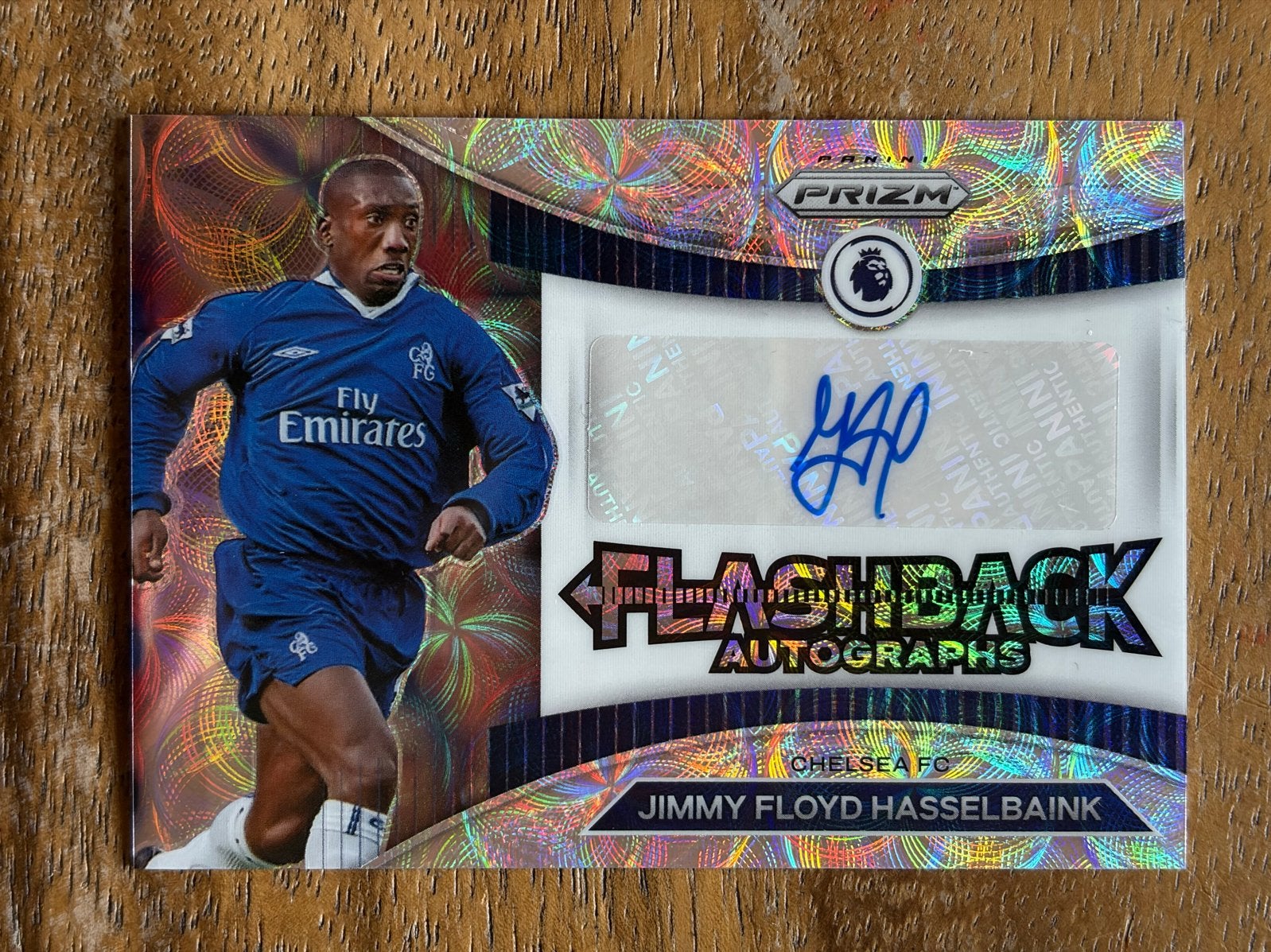 Jimmy Floyd Hasselbaink Autograph Kaart Chelsea FC, Ophalen of Verzenden, Zo goed als nieuw, Buitenlandse clubs, Spelerskaart
