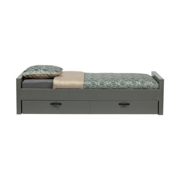 Woood Morris Bed Grenen Leem 90 x 200 Cm, Huis en Inrichting, Ophalen, 90 cm, Eenpersoons, Zo goed als nieuw