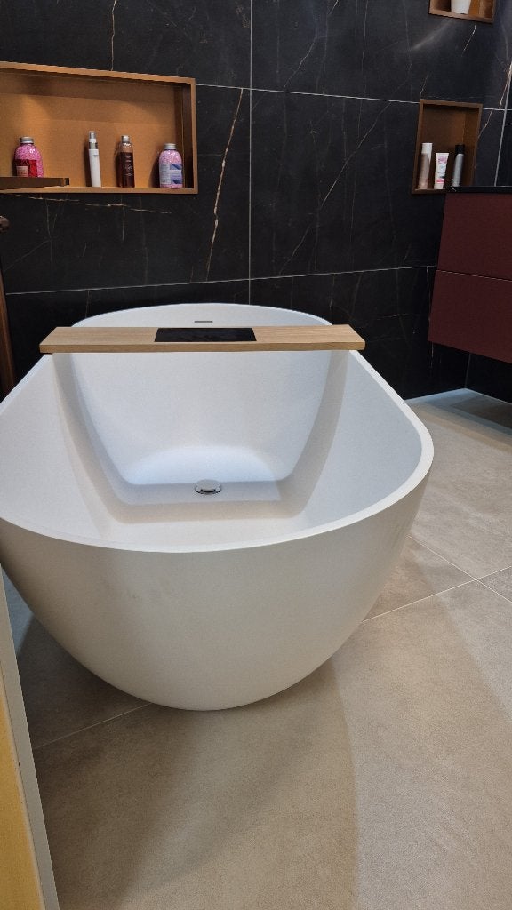 Vrijstaand bad mat wit 155cm Arcqua Cusco, Ophalen, Koper, Bad
