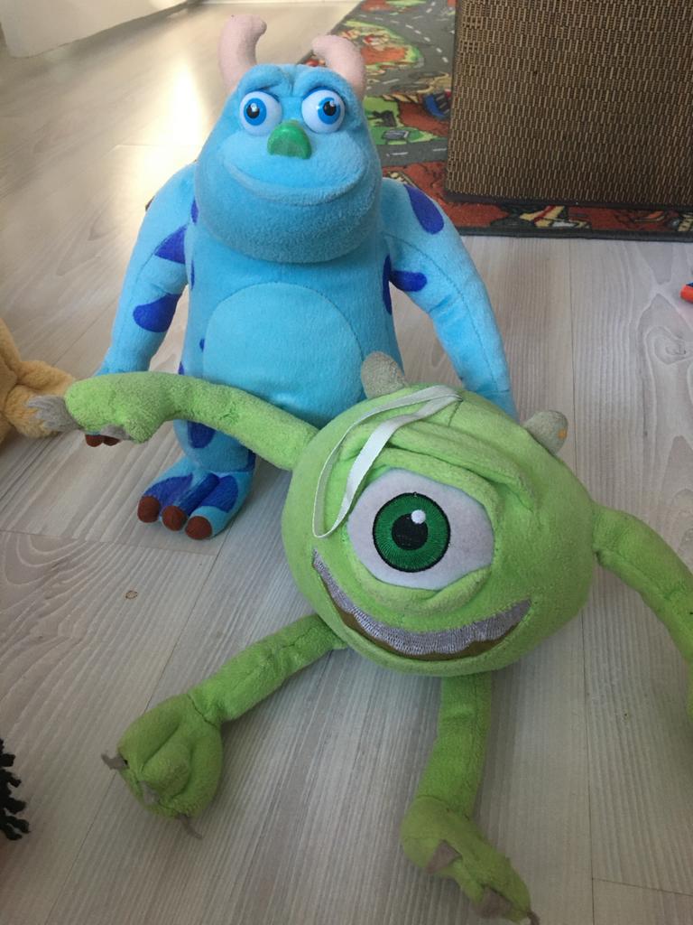 Monsters en Co. knuffels: Sulley en Mike Wazowski, Kinderen en Baby's, Speelgoed | Knuffels en Pluche, Ophalen of Verzenden, Zo goed als nieuw