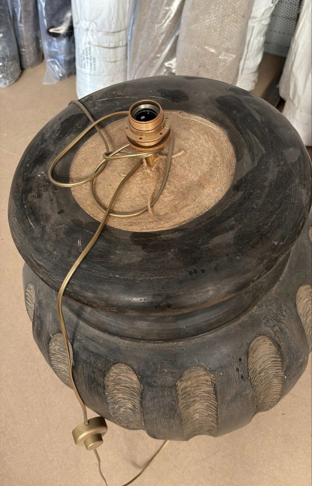 Prachtige grote kruiklamp van 90cm hoog, Ophalen, Gebruikt, Overige materialen, 100 tot 150 cm