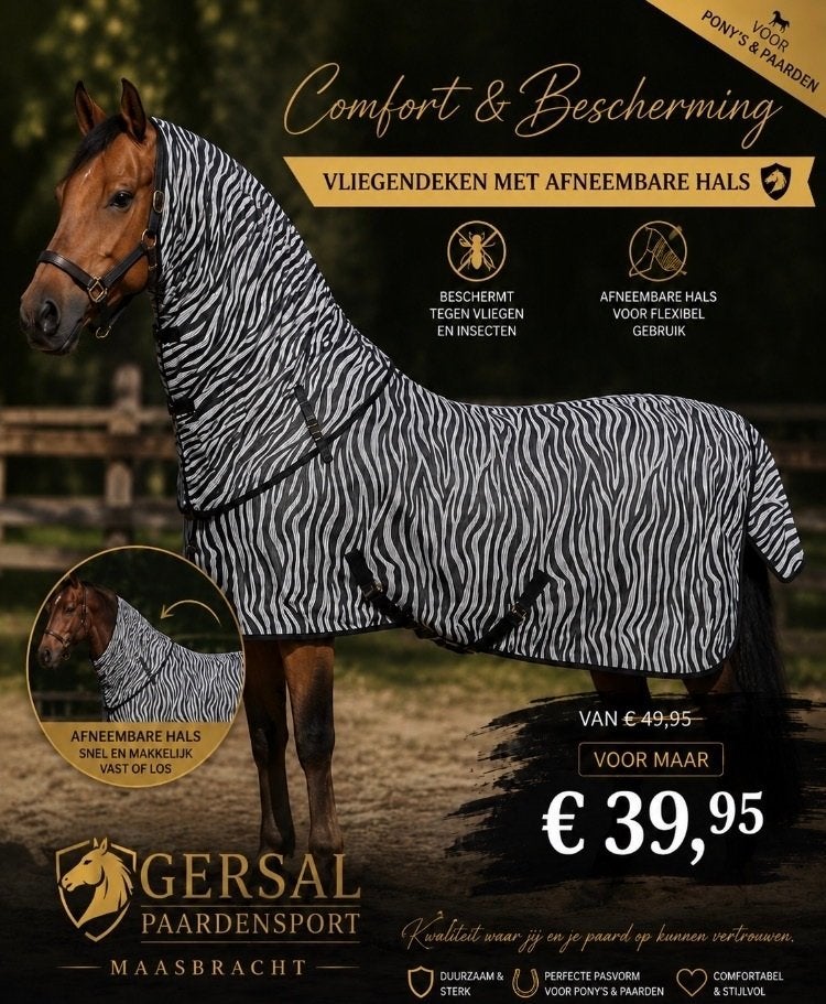 Vliegendeken met Hals, Dieren en Toebehoren, Paarden en Pony's | Dekens en Dekjes, Gersal, Nieuw, Maasbracht, Ophalen of Verzenden