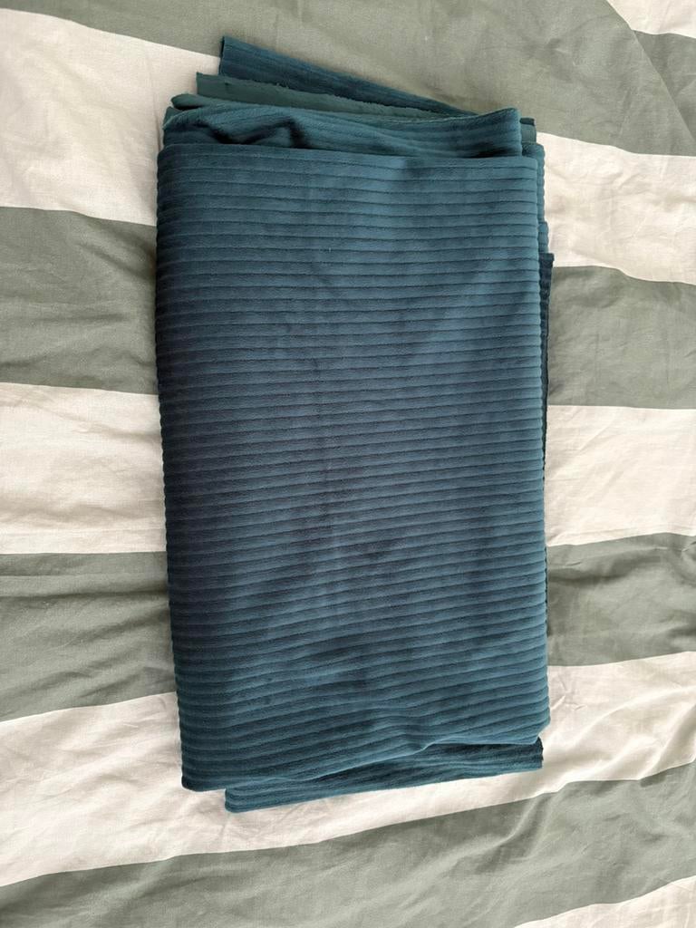 Petrol rib, Hobby en Vrije tijd, Stoffen en Lappen, 120 cm of meer, Ophalen of Verzenden, Zo goed als nieuw, Katoen