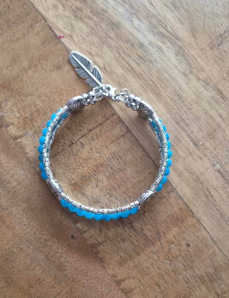 Dames armband, Ophalen of Verzenden, Nieuw, Blauw, Zilver