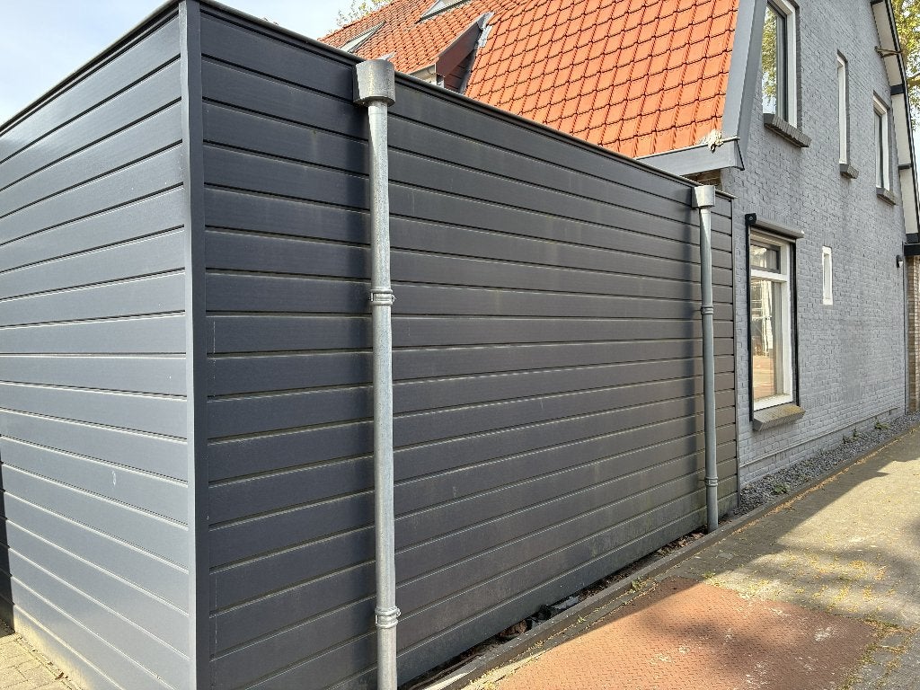 Kunststof rabatdelen gevelbekleding grijs., Doe-het-zelf en Verbouw, Platen en Panelen, Ophalen, Zo goed als nieuw, Overige materialen