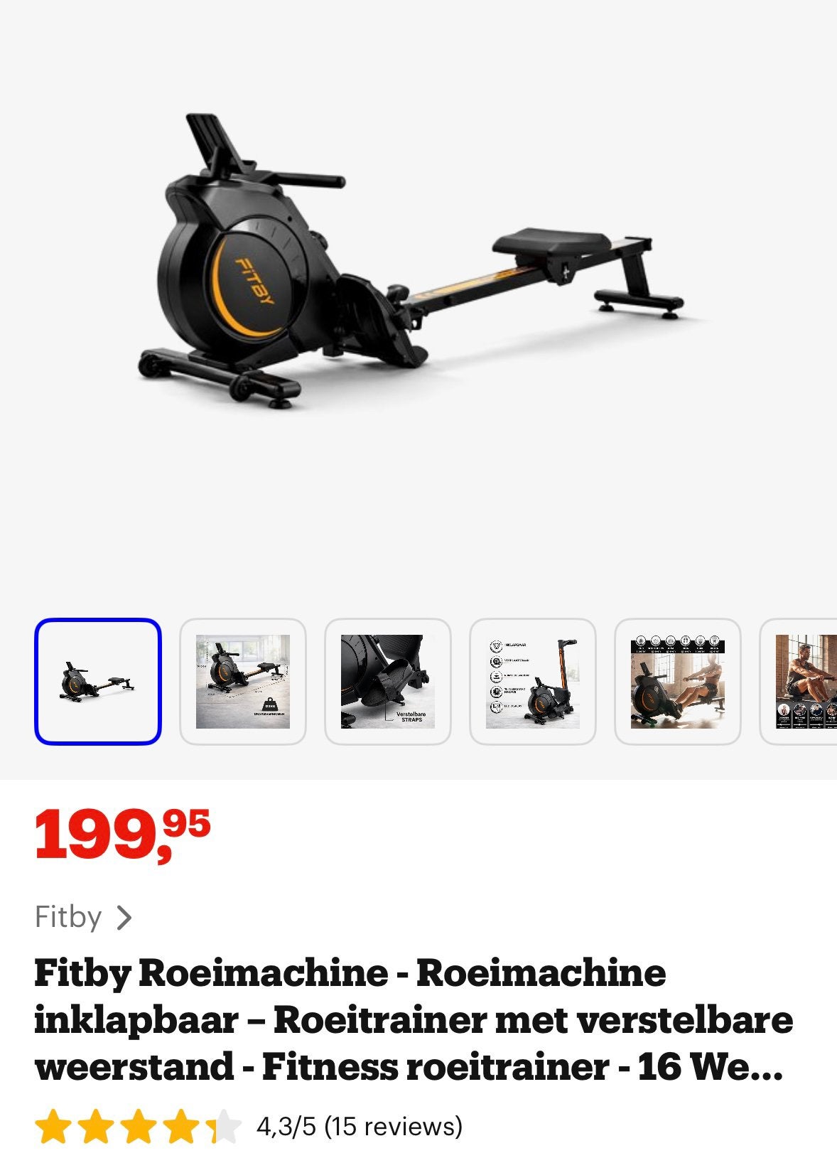 Fitby roeimachine, Ophalen, Zo goed als nieuw