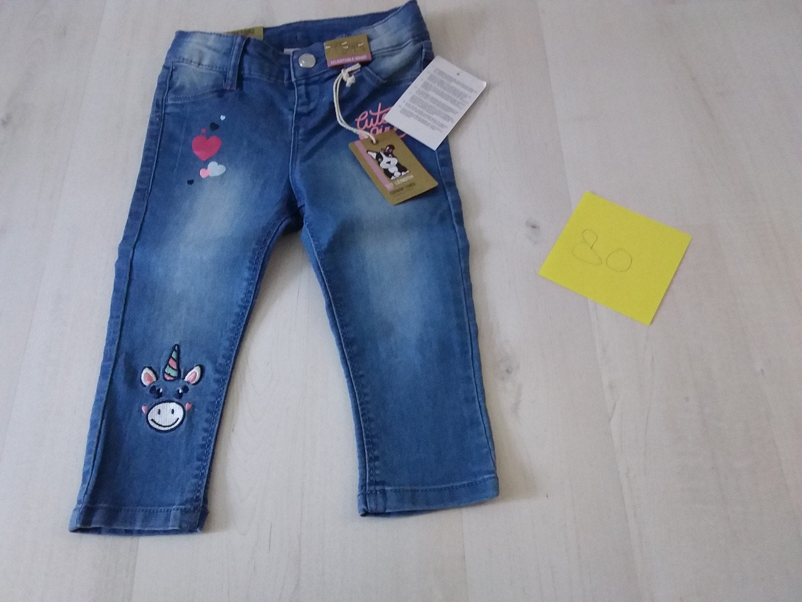 Nieuwe meisjes spijkerbroek maat 80, Kinderen en Baby's, Babykleding | Maat 80, Ophalen of Verzenden, Nieuw, Meisje, Broekje