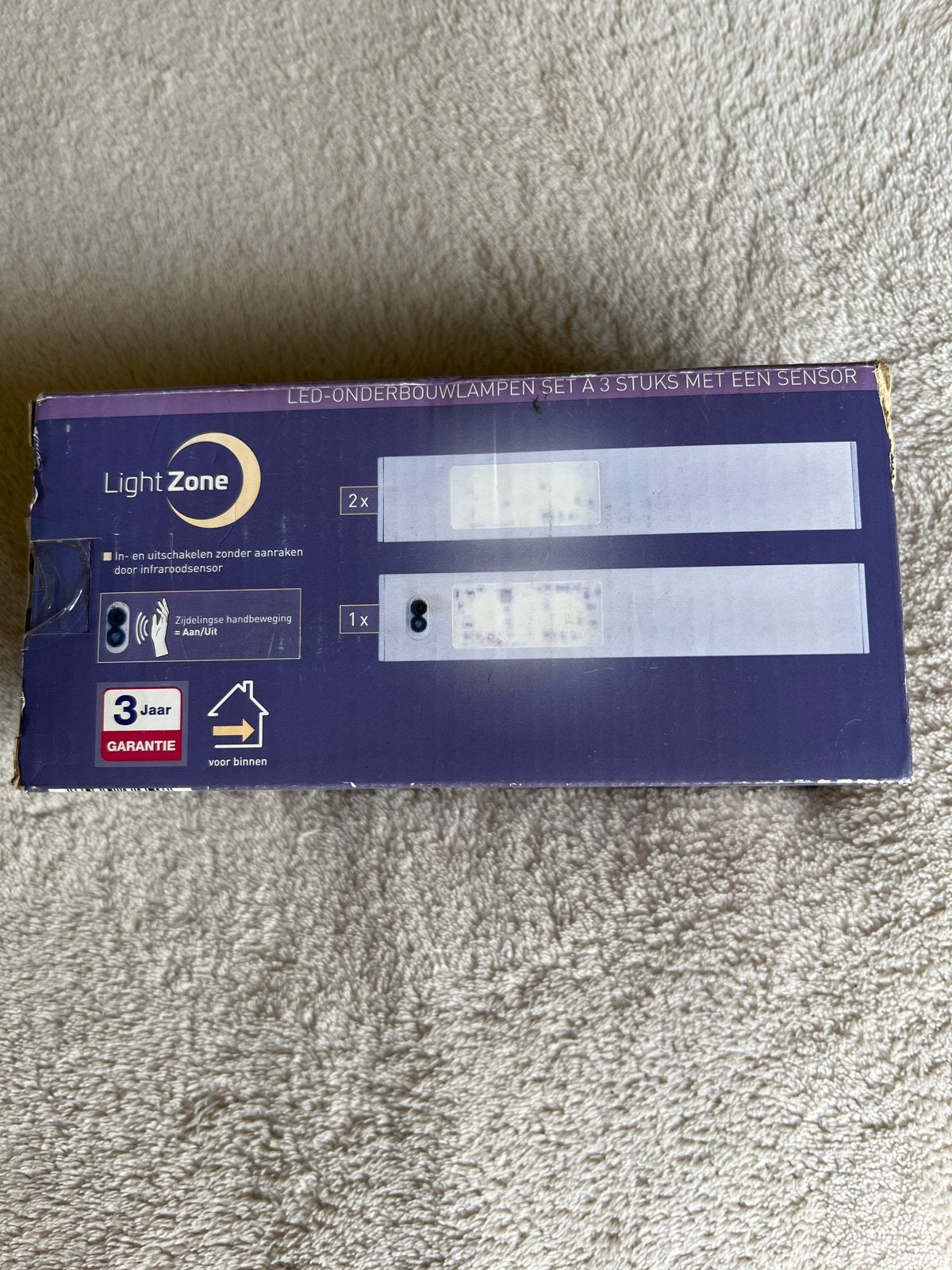 Light Zone LED-onderbouwlampen set met sensor - 3 stuks, Met sensor, Overige merken, Kunststof, Nieuw