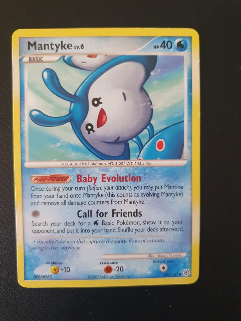 Mantyke 55/130 pokemon kaart, Ophalen of Verzenden, Zo goed als nieuw