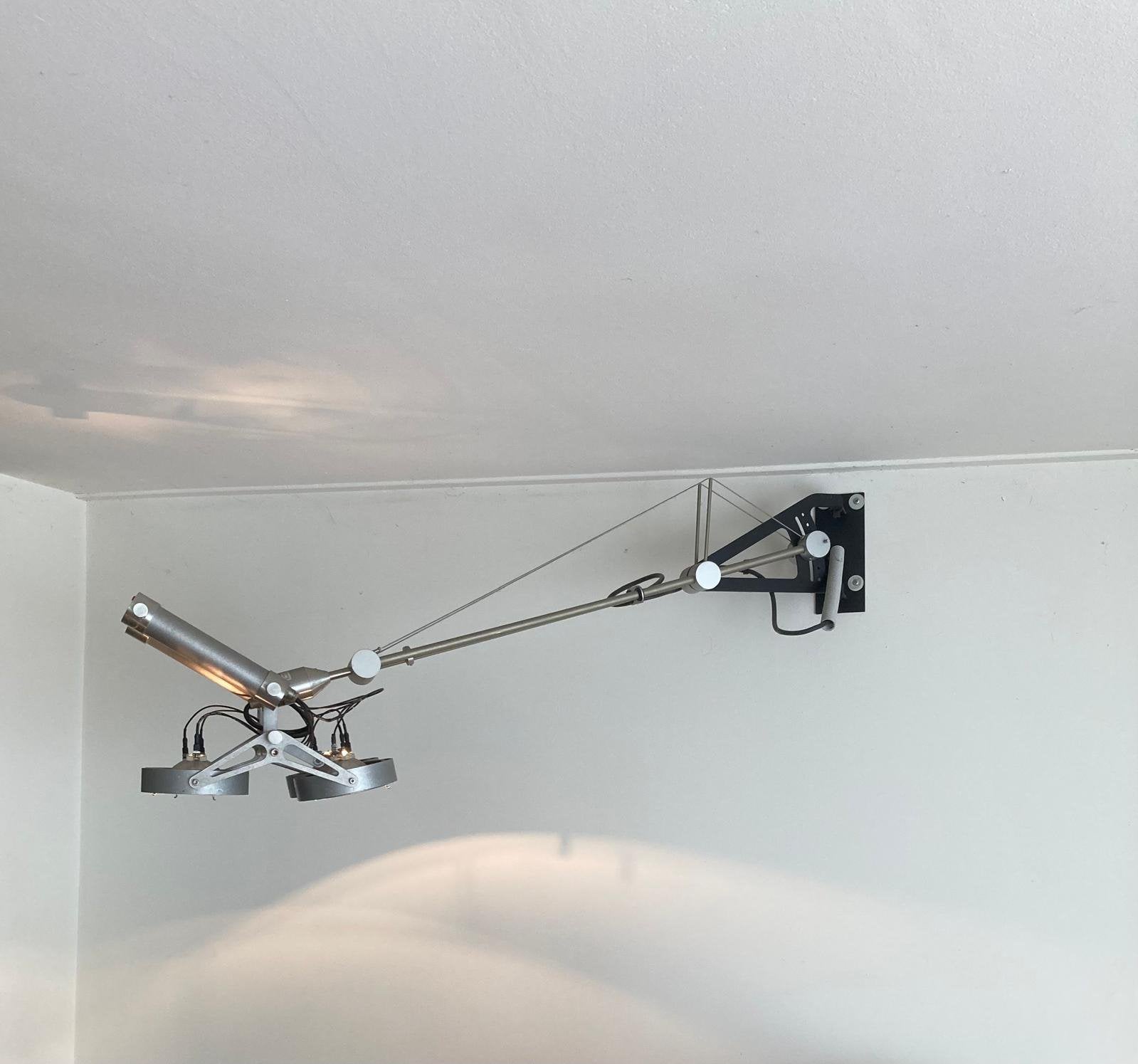 Modular Nomad industriële wand(hang)lamp en plafondlamp, Ophalen, Inclusief lichtbron, Overige fittingen, Grijs