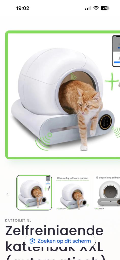 Kattenbak zelfreinigen, Ophalen, Zo goed als nieuw