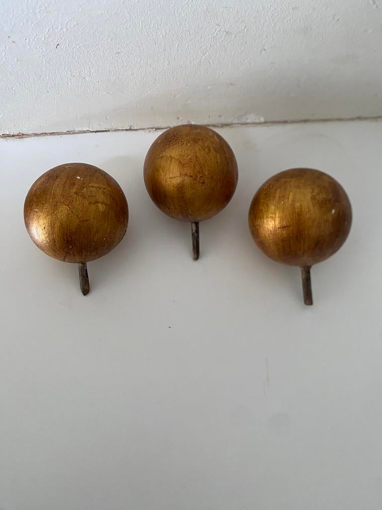 Set antieke bollen voor staart/dubbelkap klok, Antiek en Kunst, Antiek | Klokken, Ophalen of Verzenden