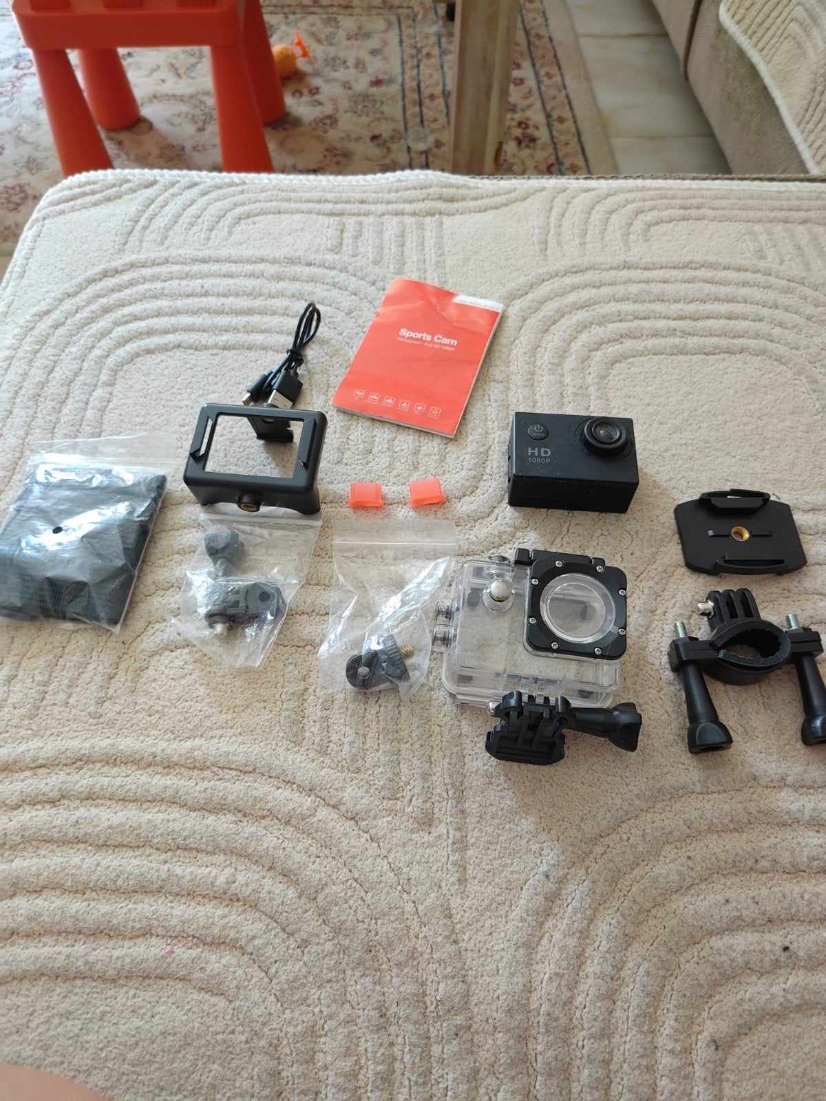 Sport Camera 1080p met veel accessoires en waterdichte, Ophalen of Verzenden, Nieuw, Overige merken