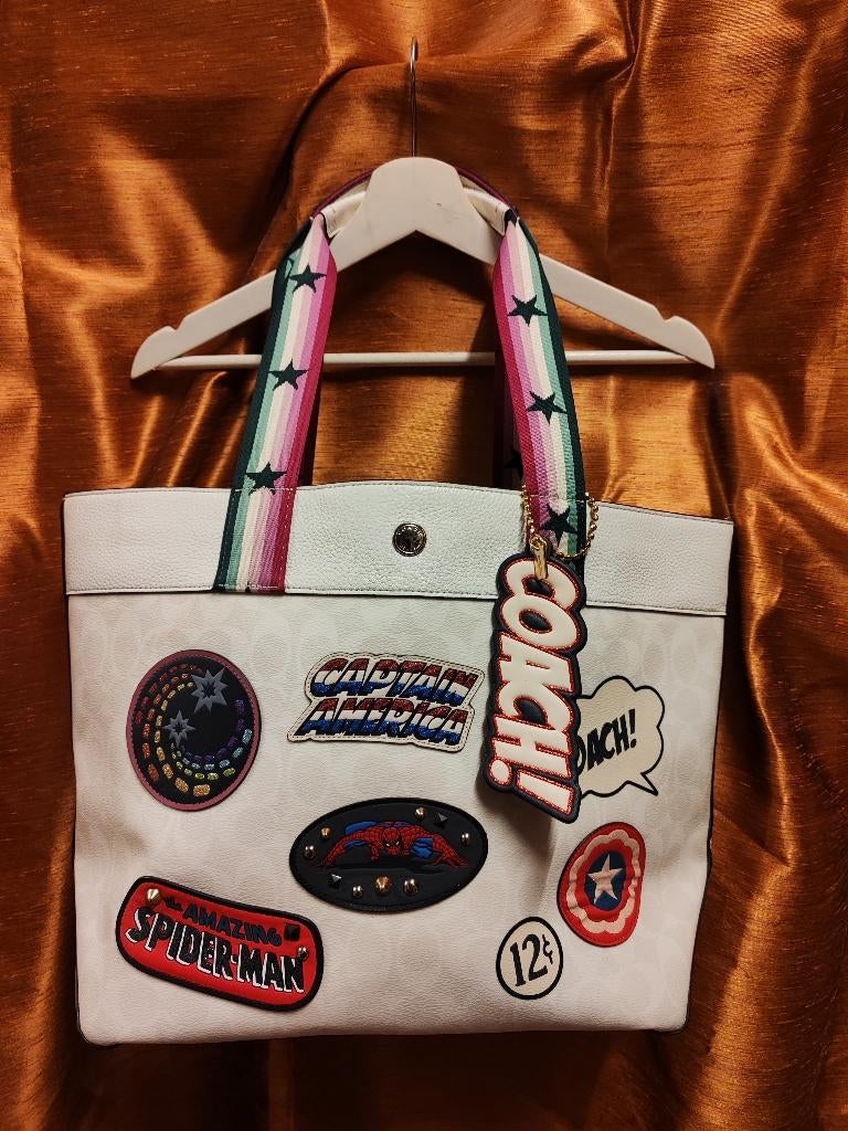 Coach Handtas Marvel Jes Tote Handbag Disney Luxury, Ophalen of Verzenden, Zo goed als nieuw, Wit, Handtas