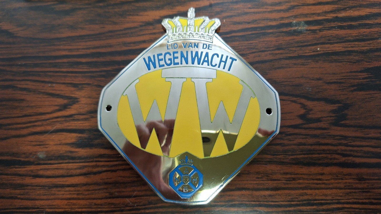 ANWB Wegenwacht embleem - Klassieke auto badge, Auto diversen, Auto-accessoires, Ophalen of Verzenden, Gebruikt