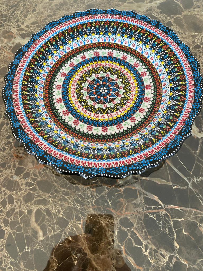 Turkse handgemaakte schaal - 35 cm diameter, Ophalen of Verzenden