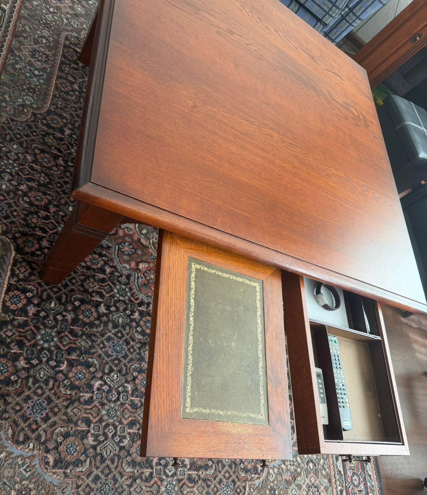 Salontafel met lade en uitschuif plateau, Huis en Inrichting, Tafels | Salontafels, Ophalen, Zo goed als nieuw, Vierkant, 50 tot 100 cm