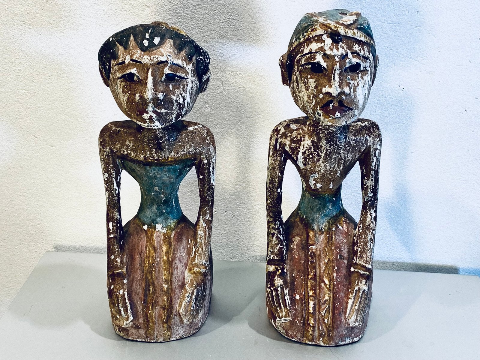Houten Balinees beeldje bruidspaar, Antiek en Kunst, Ophalen of Verzenden