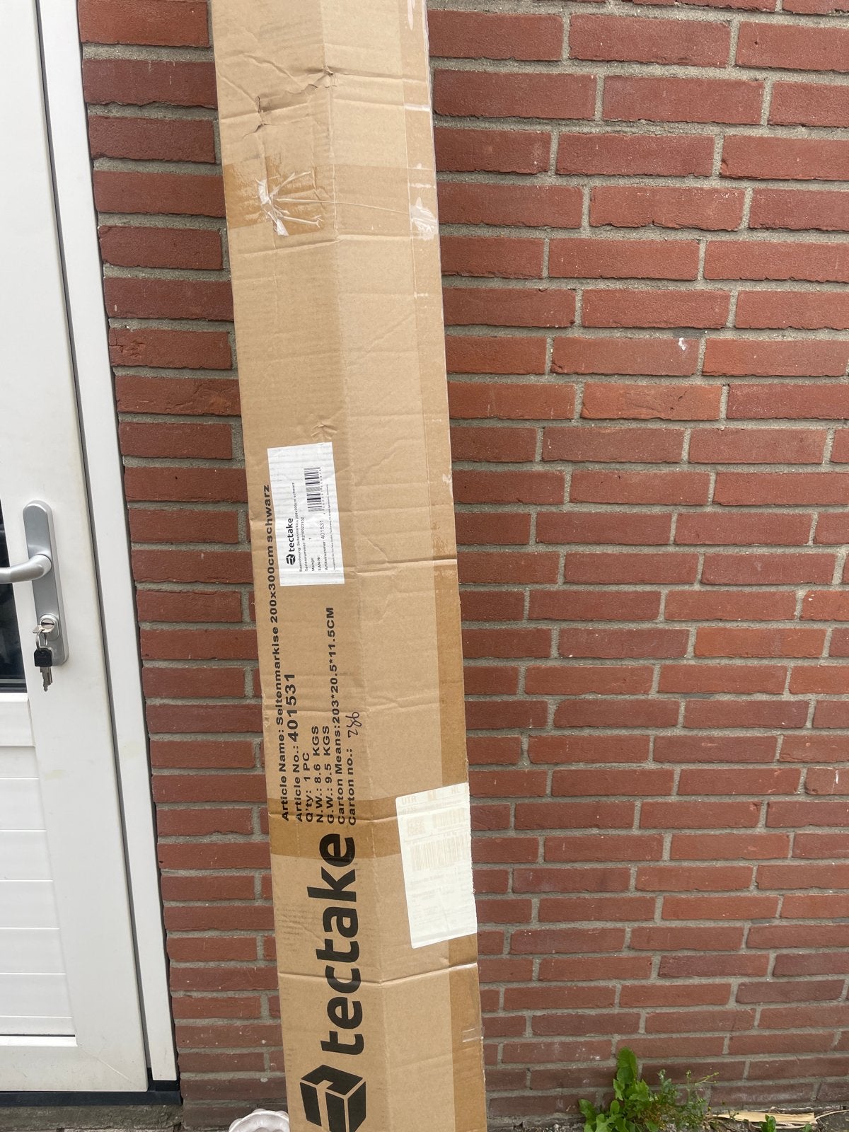 Tectake zijmarkies/zijluifel 200x300 cm zwart - Nieuw, Tuin en Terras, Ophalen, Overige typen, Nieuw, 150 tot 300 cm