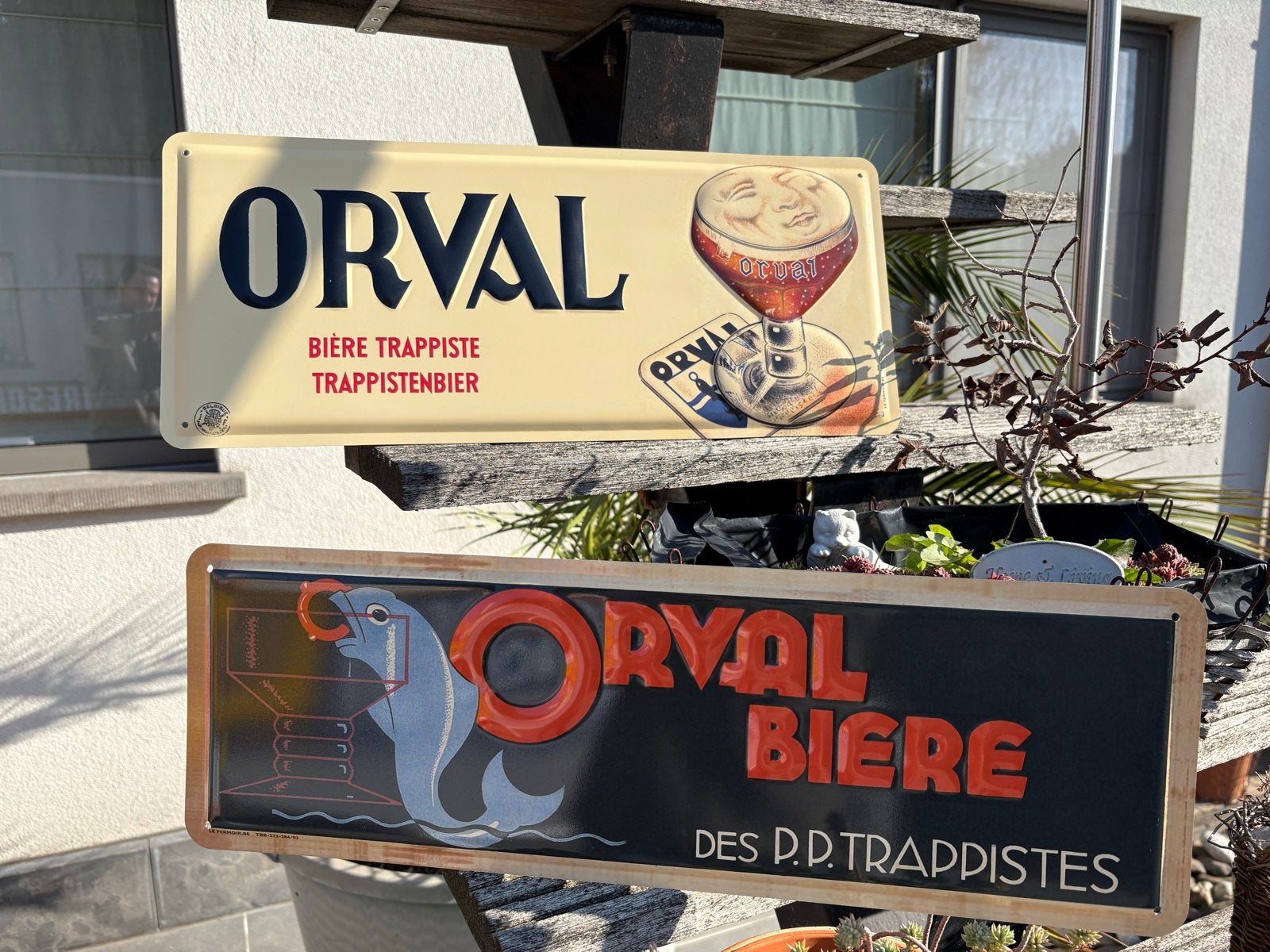 Orval Reclameborden - Set van 2, Ophalen of Verzenden, Gebruikt, Reclamebord