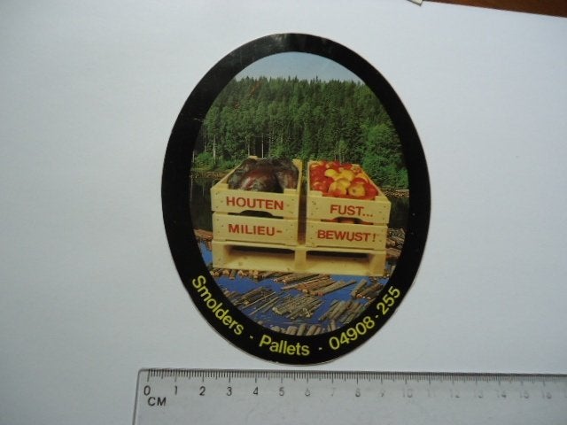 sticker oud Smolders pallets borkel en schaft eindhoven retr, Verzenden, Zo goed als nieuw, Bedrijf of Vereniging