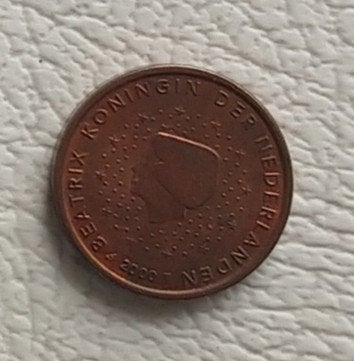 1 cent 2000 munt, volgnr 22, Postzegels en Munten, Ophalen of Verzenden, Koningin Juliana, Losse munt