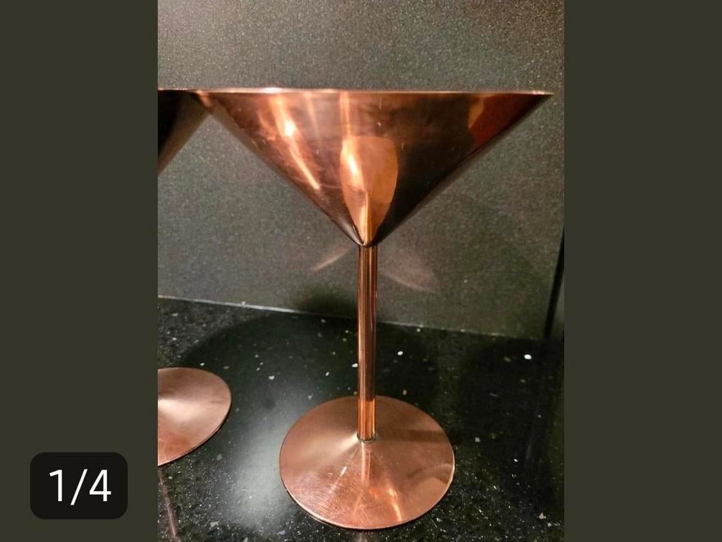 Prachtige rood messing champagne glazen, Ophalen of Verzenden