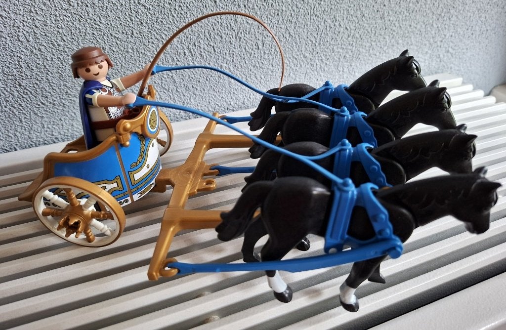 Playmobil Romein met strijdwagen en paarden, Kinderen en Baby's, Speelgoed | Playmobil, Ophalen of Verzenden, Gebruikt