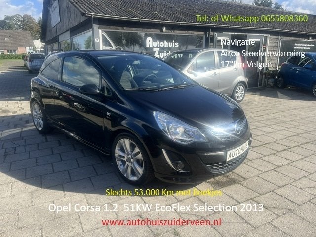 Opel Corsa 1.2 ecoFLEX 70PK 3DRS Selection 53.000 Km, Auto's, Gebruikt, 4 cilinders, 1229 cc, Zwart