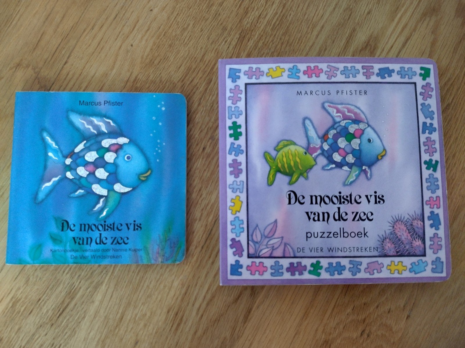 De Mooiste Vis van de Zee - Boek en Puzzelboek, Ophalen of Verzenden, Zo goed als nieuw, Marcus Pfister, Uitklap-, Voel- of Ontdekboek