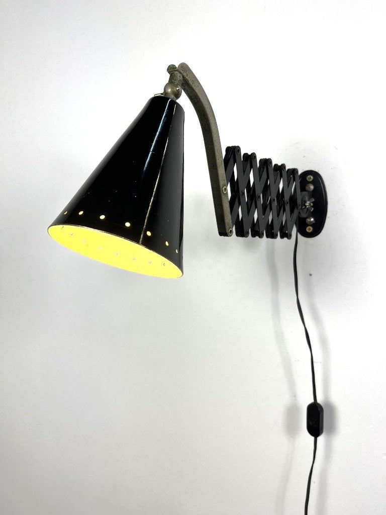 scissor wandlamp, H. Busquet Hala Zeist, jaren 50, Ophalen of Verzenden, Gebruikt