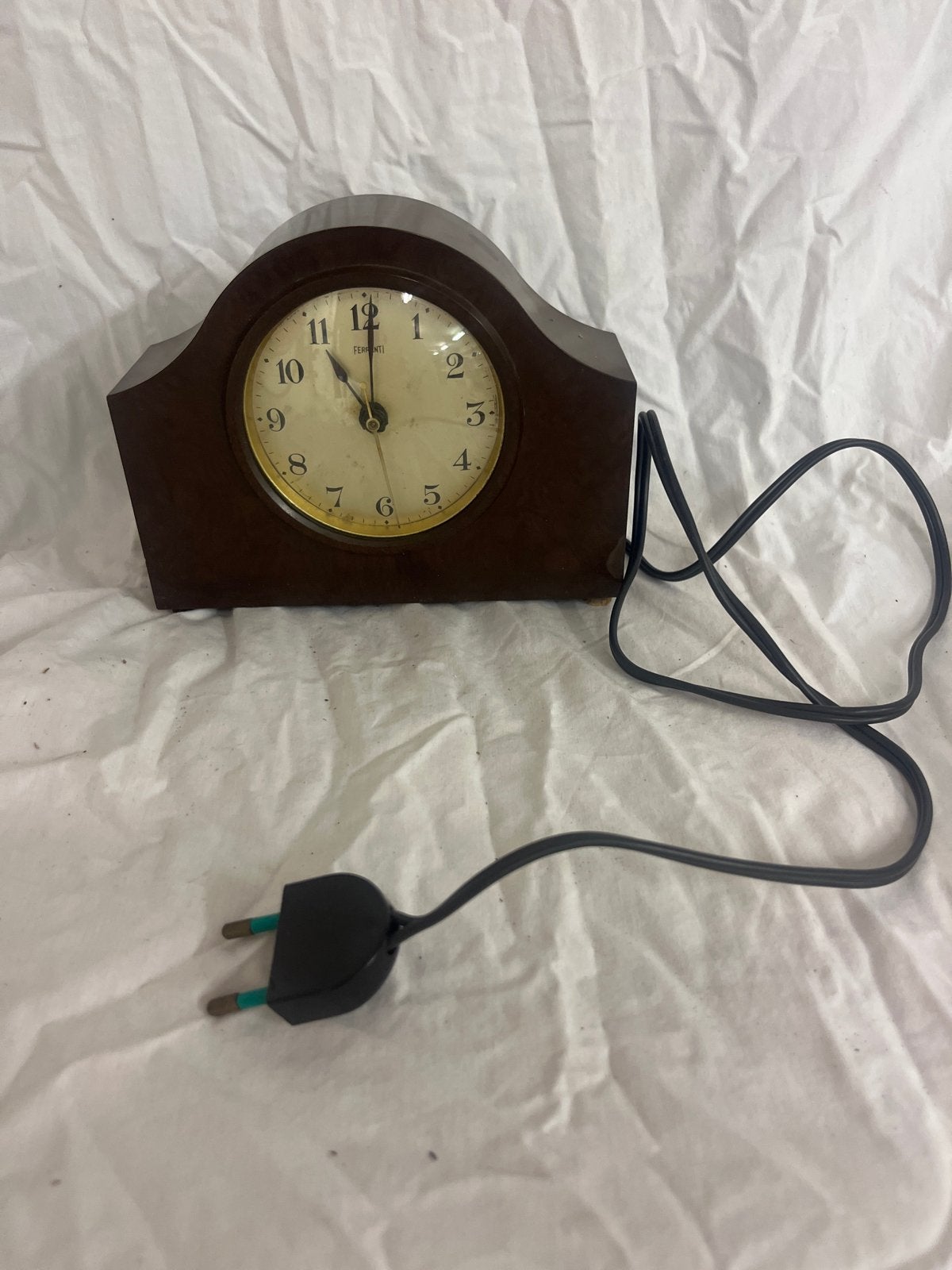 Vintage Ferranti elektrische schoorsteenmantelklok, Ophalen