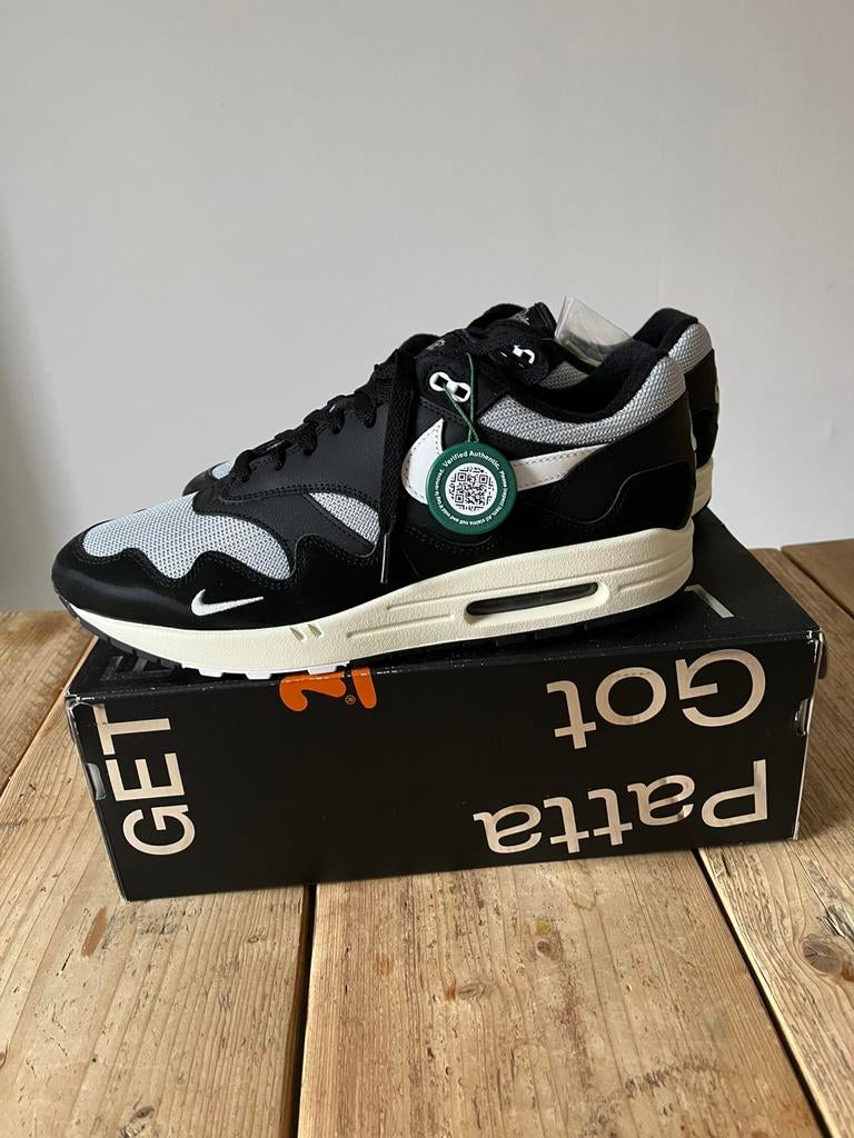 Nike Air Max 1 Patta Black maat 46 nieuw!, Zwart, Nieuw, Ophalen of Verzenden, Sneakers of Gympen