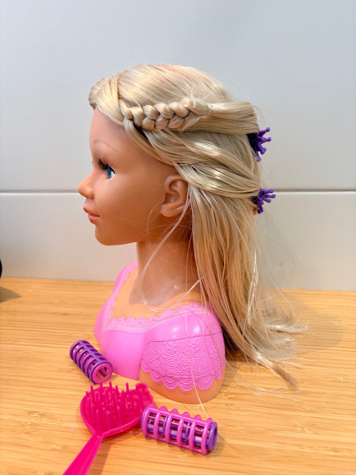 Kappershoofd met accessoires - Oefenhoofd voor haarstyling, Ophalen of Verzenden, Gebruikt, Overige typen