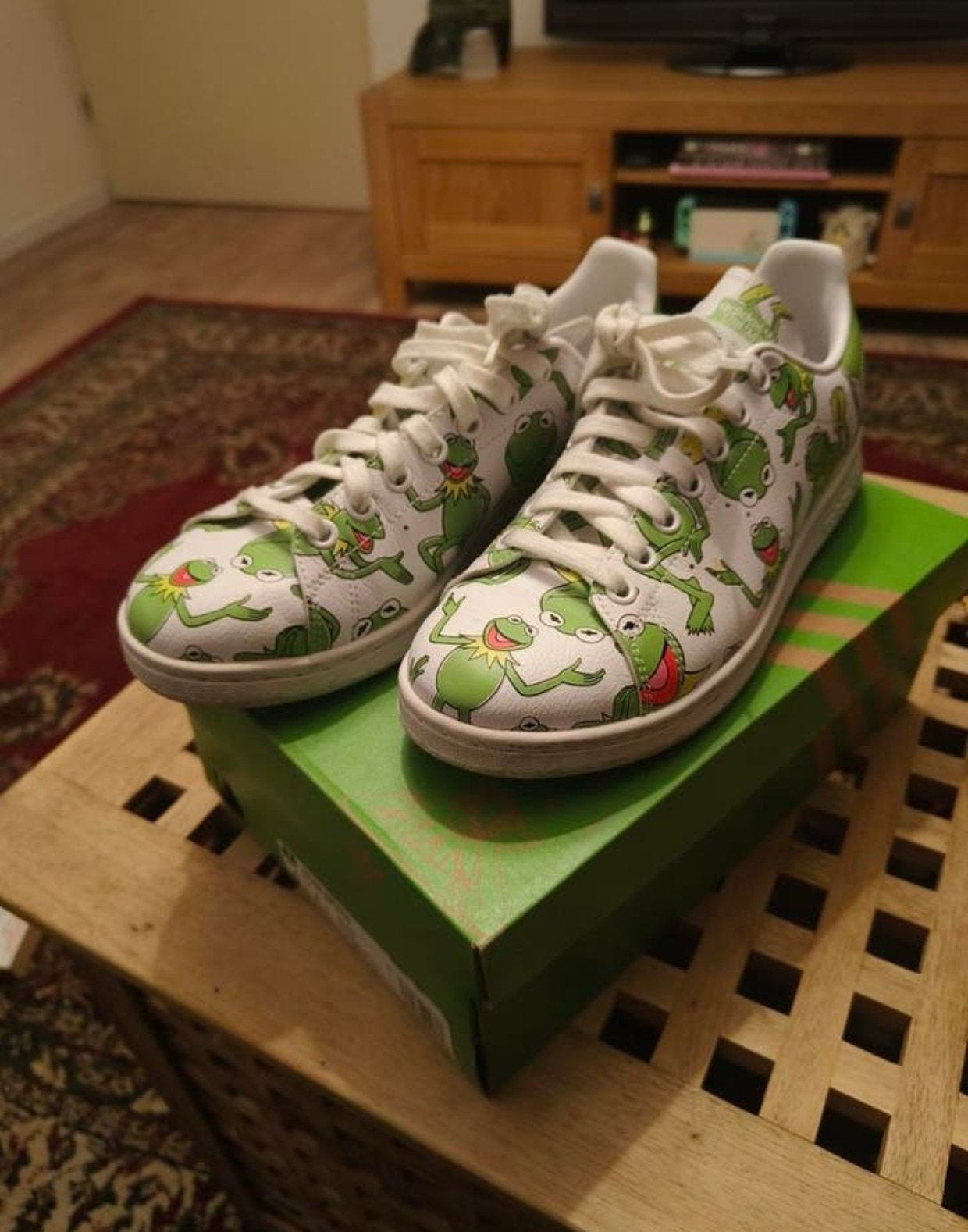 Adidas Stan Smith Kermit de Kikker Sneakers Maat 39 1/3, Kleding | Dames, Adidas, Wit, Ophalen of Verzenden, Sneakers of Gympen