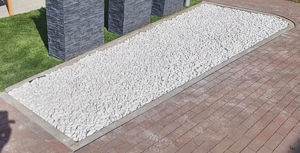 Witte siergrind voor tuin of border, Ophalen, Overige materialen, Gebruikt, Wit