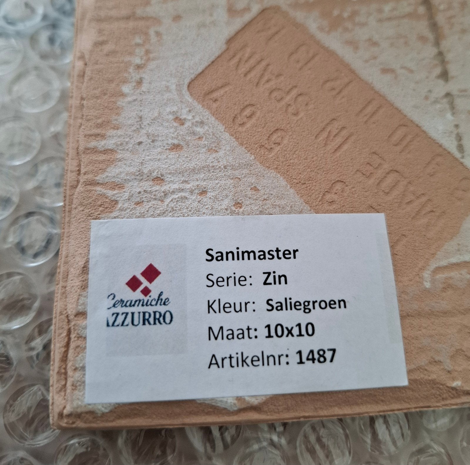 Keramische wandtegels Zin saliegroen 10x10 cm, Ophalen, Nieuw, Minder dan 20 cm, Minder dan 20 cm