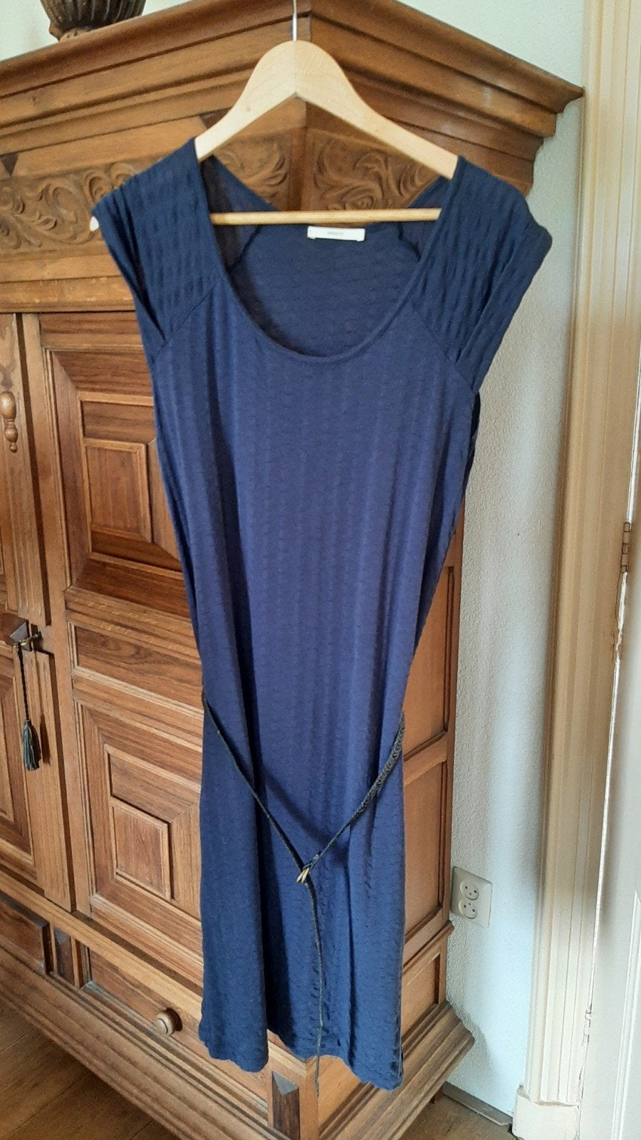 Sessùn jurk met riempje, maat M, donkerblauw, Maat 38/40 (M), Blauw, Sessun, Ophalen of Verzenden