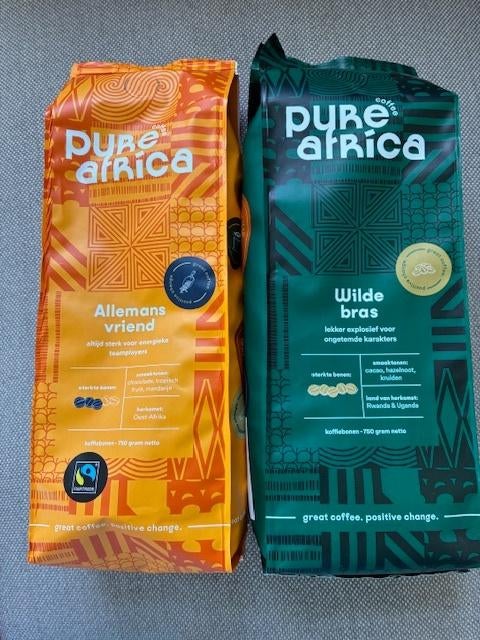 koffiebonen Pure Africa Allemansvriend Wilde Bras 750 gram, Ophalen of Verzenden, Nieuw, Overige merken, Koffiebonen